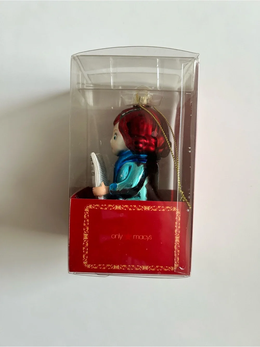Yes Virginia Santa Glass Ornament Macy's Girl 2013 New In Box - Picture 2 of 5